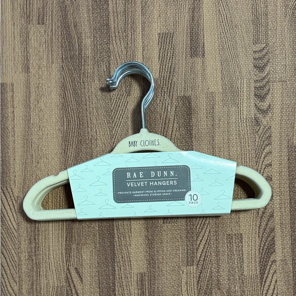 Rae Dunn Cream Velvet Baby Hangers